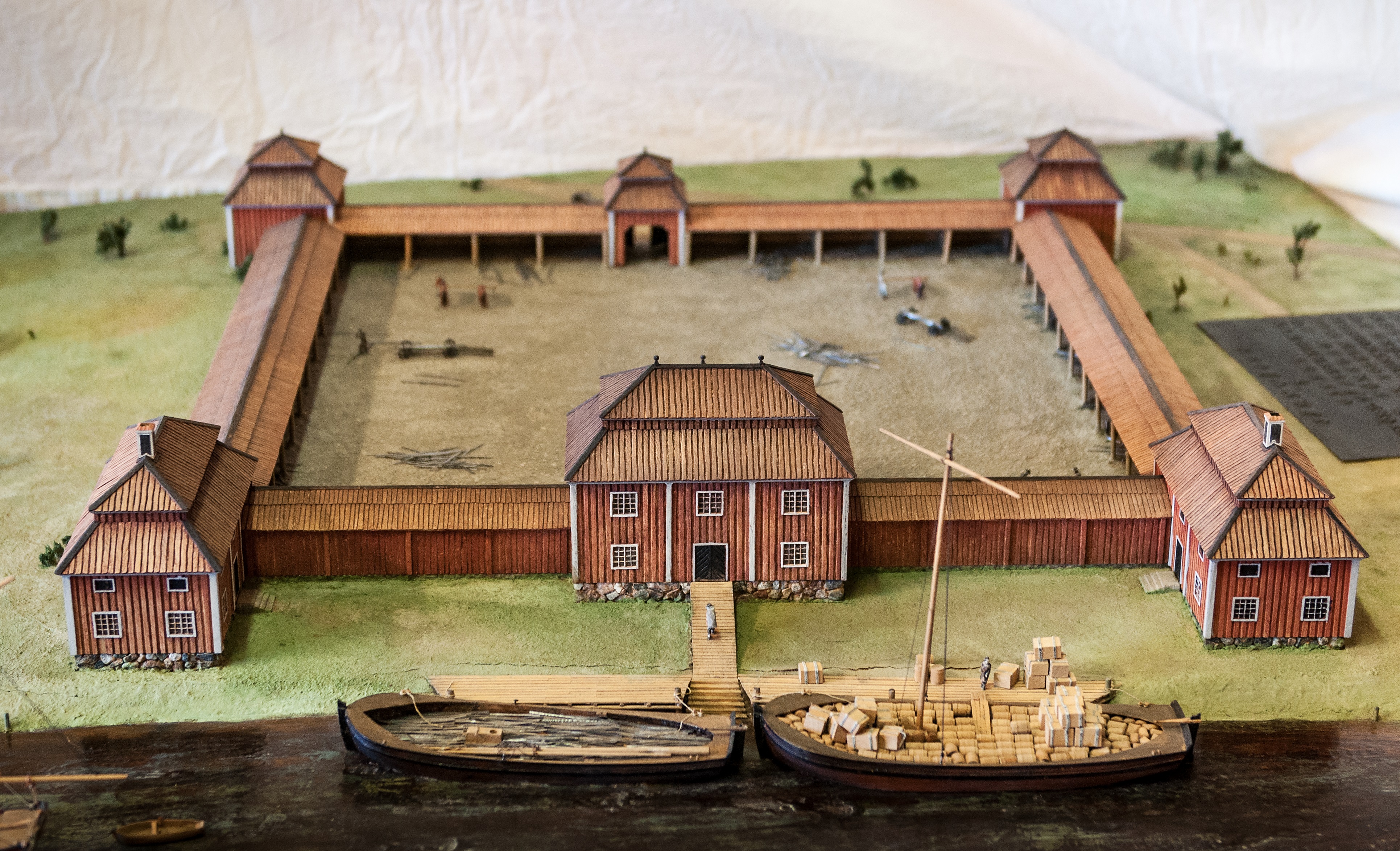 Järnvågen i Gävle, ritad av Kristoffer Polhem. Modell på Länsmuseet Gävleborg.