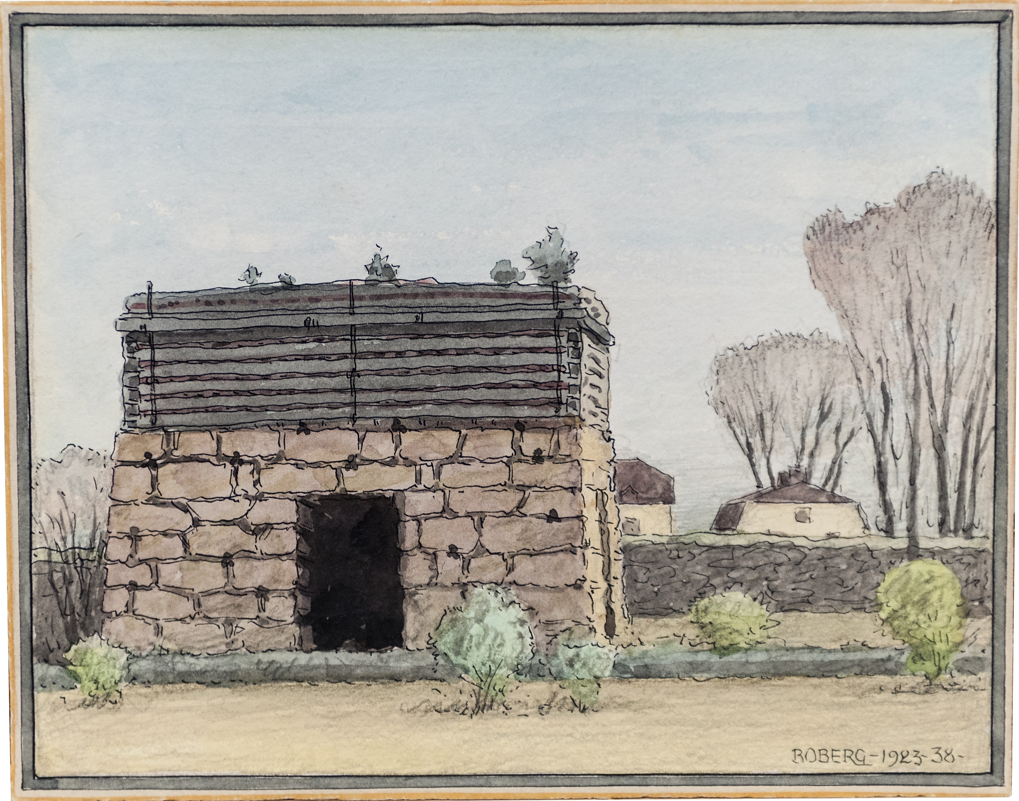 Gysinge bruk, akvarell av Ferdinand Boberg